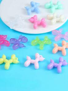 12pcs Cartoon Dog Pendant DIY, Cute Colorful Acrylic Dog Charms With Ribbon Bow, Suitable For Jewelry Making, Keychain, Phone Case, Necklace And Earrings, Fun Craft Accessories For Hobbyists - Multicolor - View 4