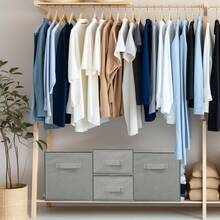 Weysat 4 Cube Stackable Under Dorm Bed Storage Foldable Closet Drawer Organizer Fabric Storage Containers Cube Bins For Clothes Dorm Essentials For College Closet Bedroom Living Room Nursery(Beige) - Gray - View 5