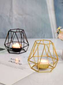 1PC/2pcs/3pcs Geometric Artificial Iron Metal Vertical Four Season Universal Candle Holder, Aromatherapy Candle Cup, Suitable For Outdoor Courtyard Decoration, Office Desktop Decoration, Aromatherapy Candle Cup, Room Atmosphere, Wedding, Family Gathering, Party, Confession And Dining Table Decoration, Home Dining Table Center Candlelight Dinner Decoration, Romantic Atmosphere Decoration, All Year Round Universal