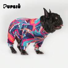 PUPBIU 狗狗睡衣，超柔软且有弹性，狗狗恢复服，适合小型、中型和大型犬的狗狗睡衣 - 全身印花赛博朋克风格图案，S-6XL