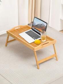 One Piece Bamboo Tray, A Foldable Multifunctional Service Tray Imitating Wood Grain, Is An Ideal Choice For Home, Kitchen, And Christmas Gifts - Multicolor - View 3