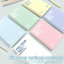 6pcs/Set Spiral Notebooks, 8.3" X 5.9" A5 Size, Thick Plastic Hardcover, 7mm College Ruled, 60-120 Pages, 6 Colors, Essential For Back To School, Suitable For Students, College Students, Office Workers - A5 Notepad - View 12