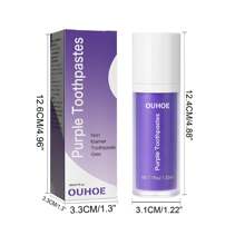 OUHOE 30ml牙齿美白牙膏，美白牙齿，清洁牙渍和黄牙，牙龈护理，清新口气，牙齿亮白牙膏，清洁表面污渍和残留物，清新口气，保护牙齿和牙龈，提高牙齿亮度，清新口气，让您拥有自信的笑容 - 紫色 - 查看 11