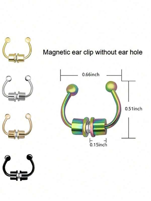 Faux anneau de nez en acier inoxydable, clip de nez en titane en forme de fer à cheval sans perçage, confortable à porter