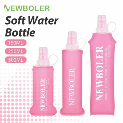 Botella deportiva plegable de TPU de 150/250/500ml para exteriores, botella de agua blanda para correr, acampar, senderismo, bicicleta, fitness