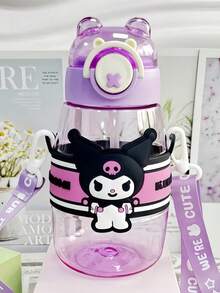 Sanrio 1 قطعة كوب كرتوني كبير البطن من سانريو بسعة 600 مل/20.28 أونصة، زجاجة مياه دائرية حديثة، محمولة مع حزام، مناسبة للاستخدام المنزلي والخارجي، مظهر أنيق، مناسبة كهدايا، هدايا عيد الميلاد، عيد الأم، موسم التخرج، هدايا مثالية