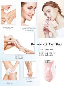 1pc Brand KM-189B Hair Remover Women's Underarm Remover Electric Epilator For Lady USB Rechargeable Cordless Women Hair Trimmer For Armpit, Leg, Private Part Hair Remove Machine
