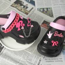 1pc MINISO Barbie Series Eyelet Accessories, Showcasing The Exquisite Charm Of Barbie Dolls, Available In Various Sizes And Shapes Such As Bows And Hearts, Suitable For Clothing Modification, Bag Decoration, And More - Pink - View 6