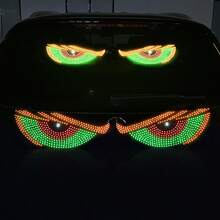 2pcs/Set LED Demon Eye Decorative Light USB Ambient Light 11 Modes Animated Eye Light High Brightness Neon Light Cool Atmosphere Lamp For Cars Trucks Off-Road Vehicles Glass Windows