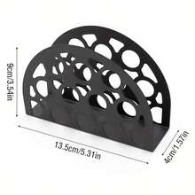 1個家用鐵製餐巾架,適用於餐桌、餐廳、咖啡廳、旅館、辦公室、房子、派對、婚禮。黑色立式檯上紙巾架。裝飾,桌面裝飾