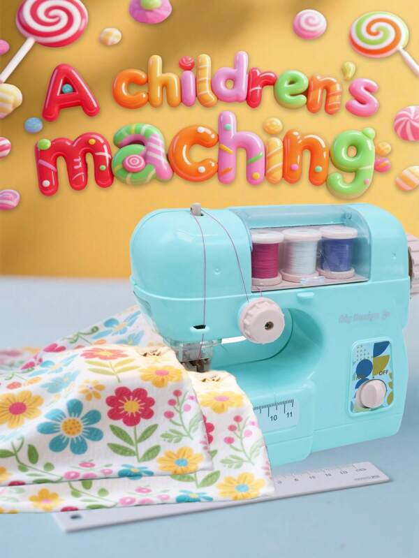 Kinder Elektrische Nähmaschine Spielzeug Set, DIY handgemachte Nähkleidung Miniatur-Gerät, Mädchen Schneider Rollenspiel Mini-Werkzeuge, Nähzimmer Dekoration, geeignet zum Ausbessern verschiedener kleiner Kleidungsstücke