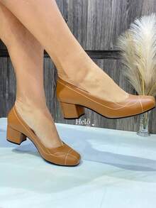 Elegant Women's Heel In Napa. - 駝色 - 查看 2