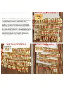 1 Pair/10 Pairs/40 Pairs Oversized New Style Gold-Color CCB Minimalist Resin Fashion Earring Set, Suitable For Daily Wear (Plastic Material) (Not Metal) (Inexpensive Material) (Rough Workmanship) (Discrepancy Between Picture And Actual Size, Color) Customers Who Prefer Quality Earrings Should Purchase Cautiously