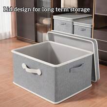 3 PIEZAS Caja de almacenamiento de gran tamaño con tapa, caja de almacenamiento de ropa de temporada plegable, caja de almacenamiento de artículos varios para debajo de la cama, el asa está reforzada para un fácil manejo, diseño apilable para ahorrar espacio de almacenamiento, adecuado para dormitorios, habitaciones, salas de estar, armarios, debajo de la cama, suministros de almacenamiento, decoración de habitaciones - Multicolor - Ver 3