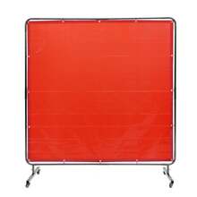 Welding Screen With Frame 6' X 6' Welding Curtain Screen On 4 Wheels Red - Red - View 5