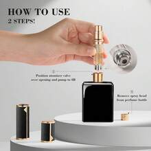 Perfume Travel Refillable Bottle, Tsa Approved 5ml Perfume Atomizer Bottle, Portable Size Sprayer Bottle Luxurious Pocket Perfume Dispenser Pump Transfer Tool For Women Men Travel Accessories.,10955599 - màu đen - Xem 5