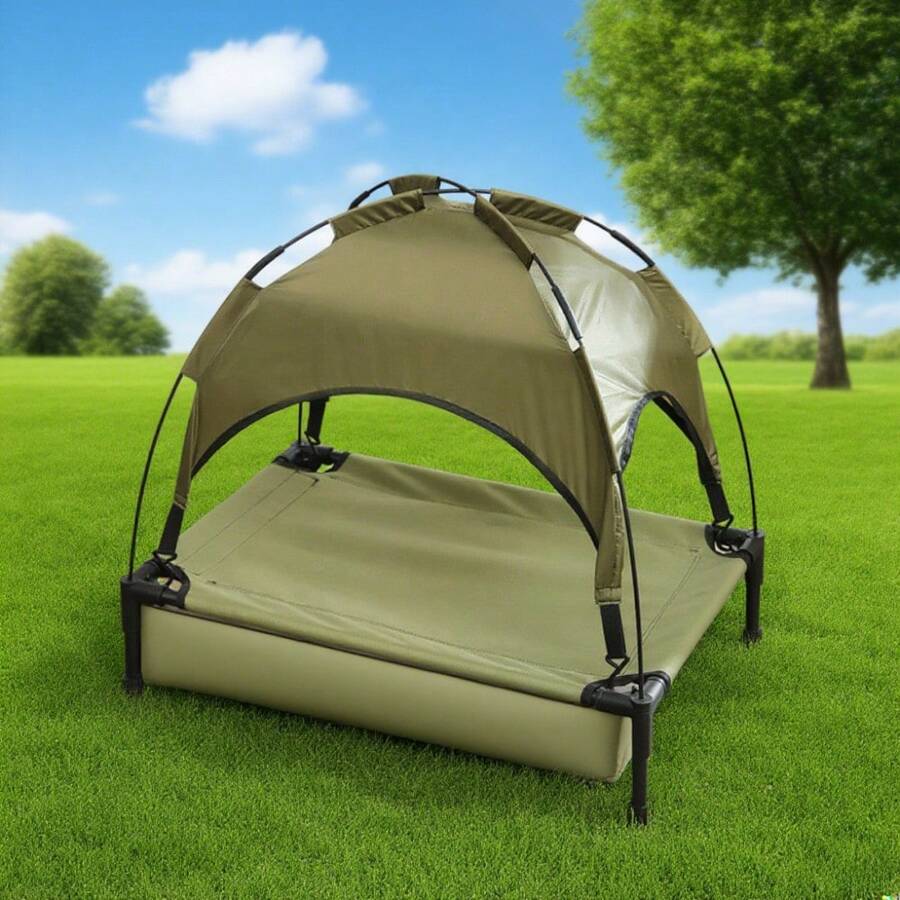 1pc Portable Foldable Washable Anti-Moisture Anti-UV Large Capacity Pet Camp Bed, Suitable For Medium/Small Cats & Dogs Outdoor Use Cat Carrier Cat Backpack Bike Trailer