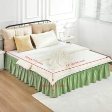 Wrap Around Dust Ruffle Bed Skirt - Dark Grey - For Queen Size Beds With 15 Inch Drop - Elastic Strap - Adjustable Pleated Bedskirt With Brushed Fabric And Wrinkle Free - For Women, Men, Kids & Teens - Multicolor - View 43