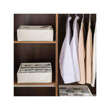 Bra Socks Underwear Organizer 3 Packs, Foldable Closet Organizer Drawer Soft Fabric Dresser Drawer Divider Bins For Bra Underwear Socks Ties Lingerie (Beige) - Beige-Set of 3 - View 8