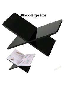 1 件亚克力书架，创意亚克力桌面书籍、杂志、相册展示架，X 形阅读展示托盘，开学季必备 - 無色 - 查看 6