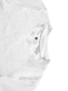1-Pack Casual Solid Color Sports Top, Seamless Short-Sleeved Round Neck T-Shirt, Comfortable To Wear, Suitable For Daily Life And Sports, Base Underwear - 白色 - 查看 5