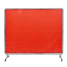 Welding Screen With Frame 6' X 8' Welding Curtain Screen On 4 Wheels Red - Red - View 5