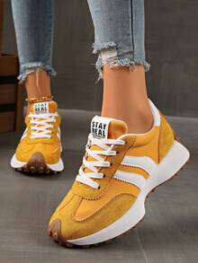 Retro Thick Sole Sneakers, Thickened Upper, Suitable For Running, Women - Kuning - View 4