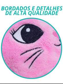 Pijama Fofinho Fleece Macacão Infantil Gatinha Rosa Kigurumi Feminino Meninas Original - Rosa Bebê - Visão 6