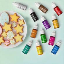 10/12/14 Pcs Vibrant Colored Cake Decoration Set - Dye-Free Baking Color Liquid, Multi-Use For Easter Eggs/Baking/Cooking/Slime Making DIY Craft Supplies
