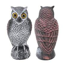 Reja Espantapájaros Búho Realista Gris 24.7cm Para El Jardín Para Ahuyentar A Las Aves, Búho Espantapájaros Decorativo, Reja Realista 24.7cm, Ahuyenta Aves Jardín - Negro - Ver 1