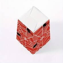 10Pcs/20Pcs/50Pcs, Red Background Mini Spider Web Spider Box Paper Popcorn Boxes, Popcorn Cup, Food Snack Box, Wedding Birthday Baby Shower Disposable Tableware, Suitable For Halloween Party Picnic Camping, Home Kitchen Restaurant Table Supplies - Red - View 4