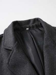 男士长袖时尚百搭双口袋单排扣大衣，秋冬款