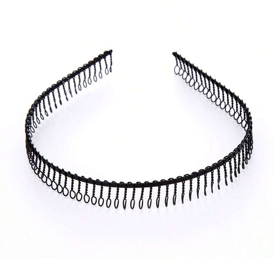 6Pcs Unisex Black Metal Hairband Teeth Comb Headband Hair Hoop Headwear Accessory For Women Menhalloween - 1 - 查看 1