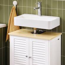 SoBuy Washbasin Base Cabinet Bathroom Cabinet Bathroom Furniture Base Cabinet In Natural White WHT Approx. 60x59x35cm FRG237