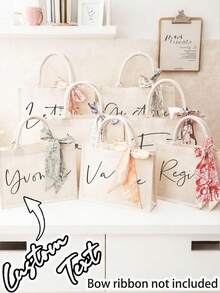 Borsa personalizzata per damigelle d'onore e accessori, borsa in lino, borsa regalo per damigelle, borsa per addio al nubilato, borsa da spiaggia, borsa regalo, borsa per festa di nozze, borsa in lino con nome, borsa da spiaggia con combinazione di lettere, regalo ideale per amici, donne, nuovi professionisti e impiegati, adatto per anniversari, Natale, autunno, vacanze, uso all'aperto/picnic/viaggio/escursionismo/sport/arrampicata