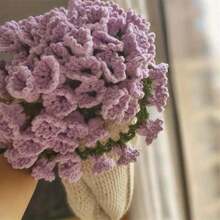 DIY Crochet Flowers Rose Bouquet Blanket Handmade Soft And Lightweight Material Pack - Purple lily of the valley - View 8