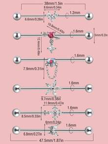 1 Miếng Hoa tai Khối Zirconia  Trang trí - Bạc - Xem 8