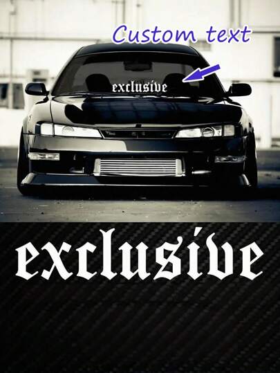 1pc Exclusive Windshield Sticker Designed For Cars, Support Custom Text And Font, Easy Installation, Suitable For Front Windshield Or Bumper, Waterproof Sticker