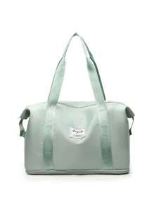 1pc Large Capacity Sport Gym Bag, Travel Duffel Bag For Daily Training Fitness Yoga Outdoor Workout Weekender Overnight, Extensible With Wet Pocket School College Tote Bag