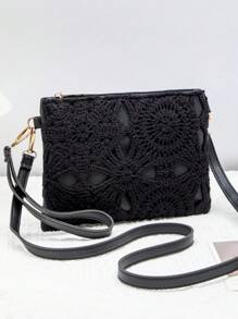 Mini Beach Bag, Wristlet Coin Purse, Shoulder Crossbody Bag For Women, New Versatile Small Shoulder Bag, Wholesale Unique Sweet Square Bag, Spring/Summer - Black - View 2