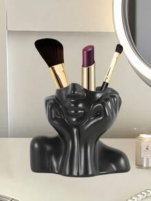 1pc Minimalist Female Beauty Face Makeup Brush Holder Vase, Suitable For Home Decor, Bedroom, Office, Students, Storage, Wedding, House Decor, Jewelry Organizer, Party Decorations, Great Gift For Friends And Family,Makeup Bag,Travel Essential - Multicolor 1 - View 15