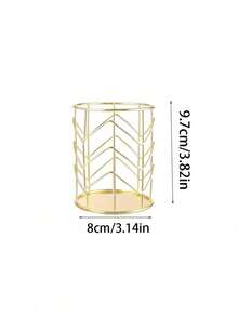 Nordic Style Gold Storage Pen Holder, Makeup Brush Storage Pen Holder, Makeup Brush Storage Rack, Suitable For Dressing Table Countertops, Bathroom Countertops, Storage And Organization - Gold - View 15