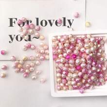 80pcs/Pack 7.5mm Dual-Color Rose Flower Loose Beads, For DIY Earrings, Bracelets, Necklaces And Other Accessories