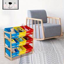 Storage Rack 3 Shelf Organizer With 9 Plastic Boxes Candy Colour Storage Box Bookcase Organizer Drawer For Living Room And Bedroom - Multicolor - View 5