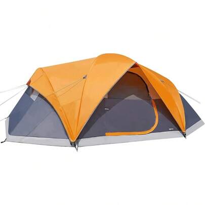 Basics Dome Camping Tent With Rainfly And Carry Bag, 3-Season Easy Set-Up Tent, 6 Person