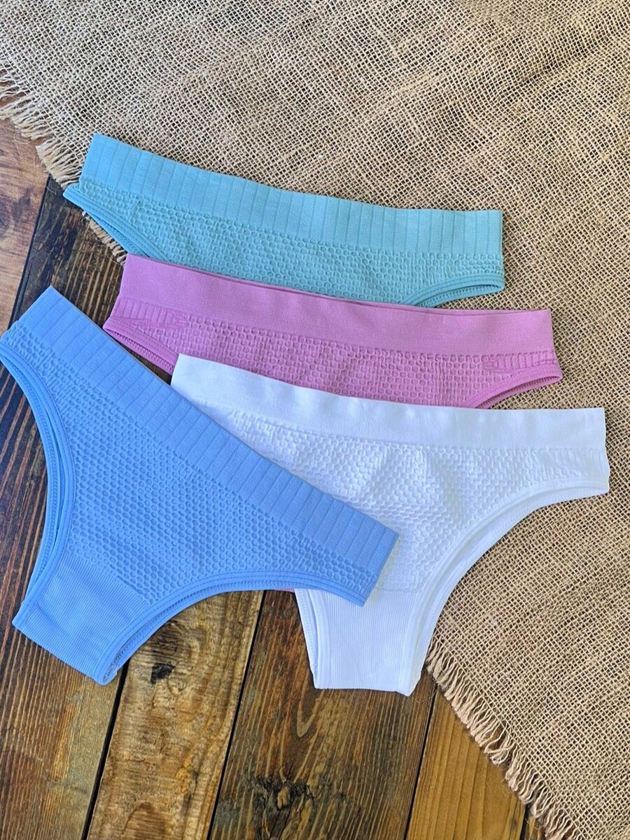 Kit 10 Calcinha Tanga Textura Fashion Moda Feminina Conforto