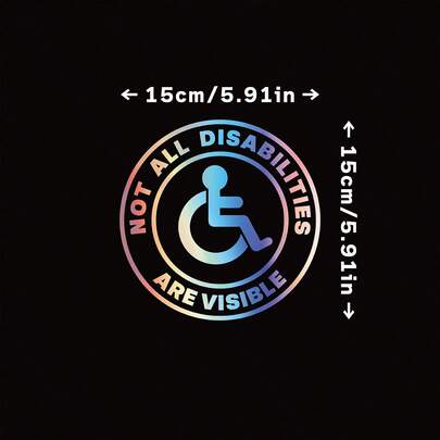 1pc Not All Disabilities Are Visible Car Stickers Car Doors And Windows Decoration Car Accessories Vinyl Decal