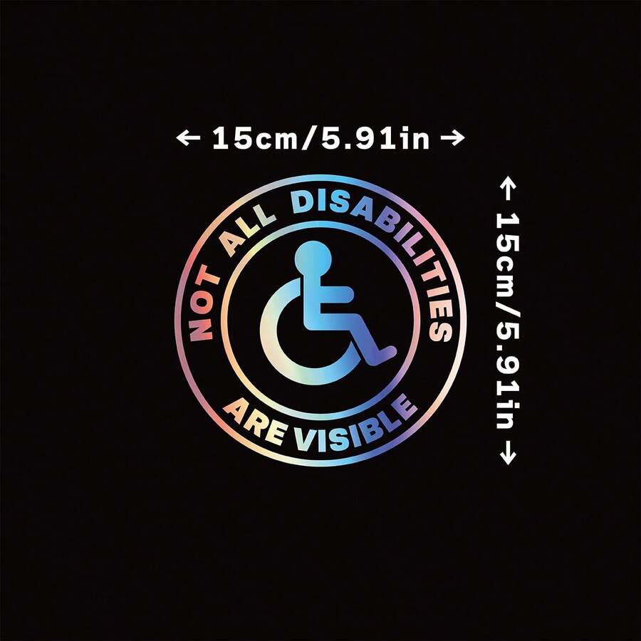 1pc Not All Disabilities Are Visible Car Stickers Car Doors And Windows Decoration Car Accessories Vinyl Decal