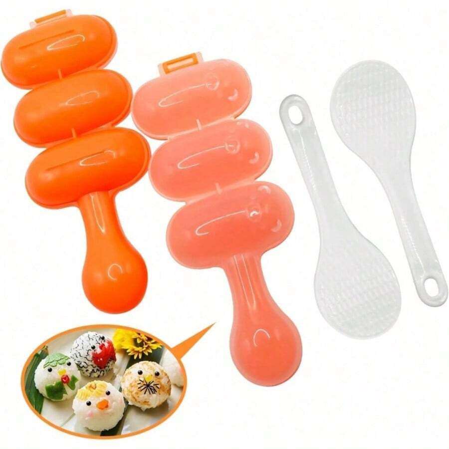1pc/4pcs Rice Ball Maker Mold Sushi Maker Rice Ball Mold With Riceball Shaker And Rice Paddle - Easy To Use Rice Ball Mold Shaker For Perfect Onigiri And Sushi - Fun Kitchen Tool - Multicolor - View 1