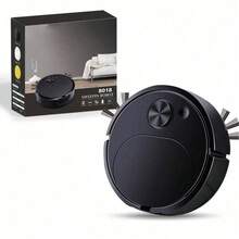Black New Rechargeable Vacuum Cleaner, Mini Cleaning Device, Automatic Dust Collector, 3-In-1 Smart Robot Sweeper - Black - View 3